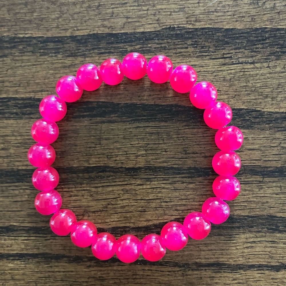Vibrant Pink Beaded Bracelet